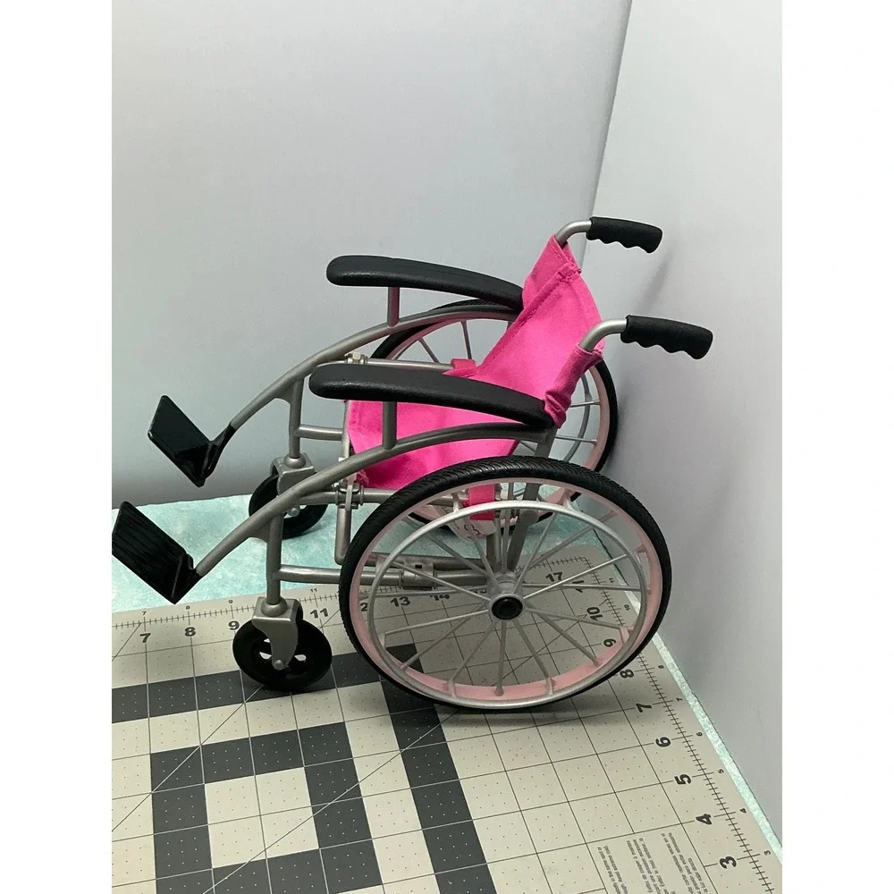 Our Generation OG Dolls Pink and Silver Wheelchair for 18 Inch Dolls Accessory